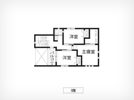 エスパシオEF3の二世帯住宅の3階の間取り図例