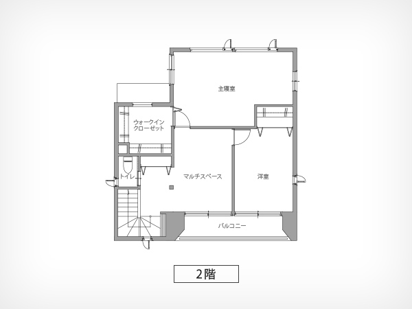 企画型住宅LQの2階の間取り図例